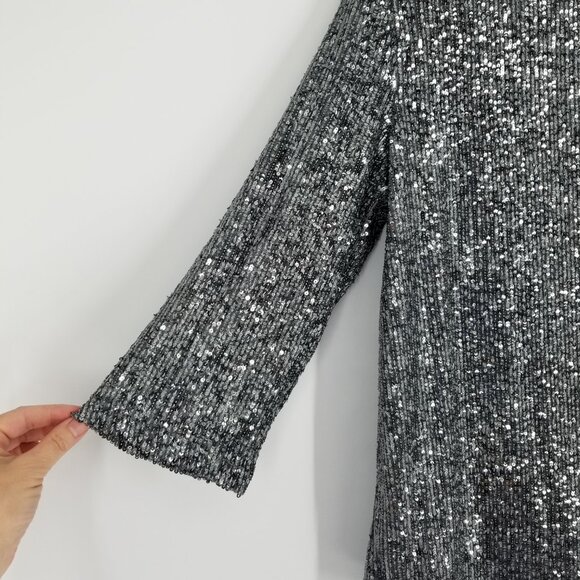 NWT Ann Taylor Petite L Popover Sequin Top w/ Lining for Comfort - Party! - Picture 2 of 5